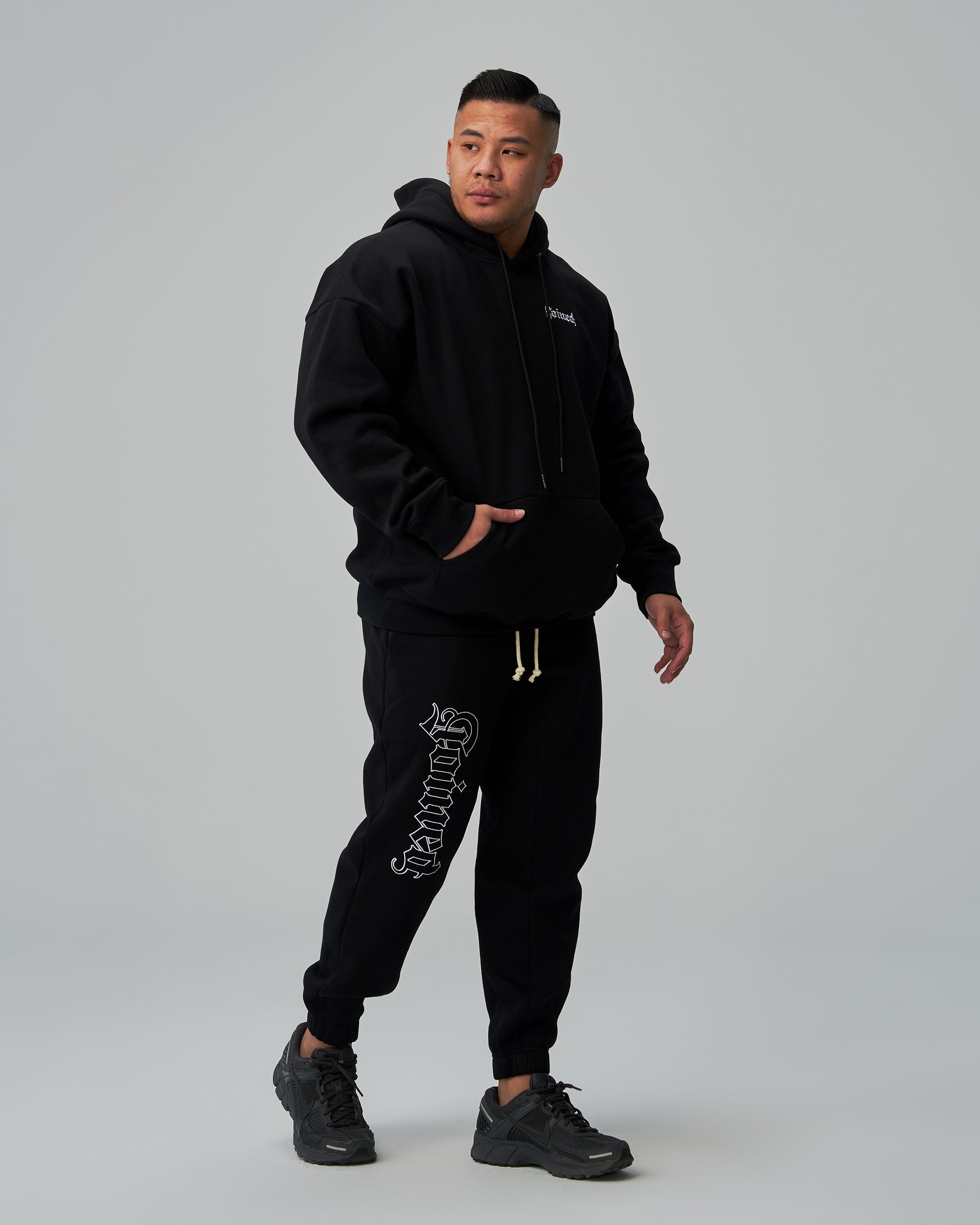 Gothic Outline Embroidery Oversized Sweatpants