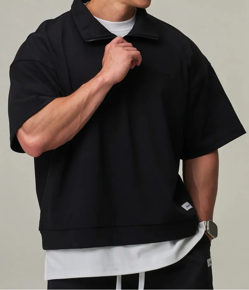 Half-Zip Oversized Shirt