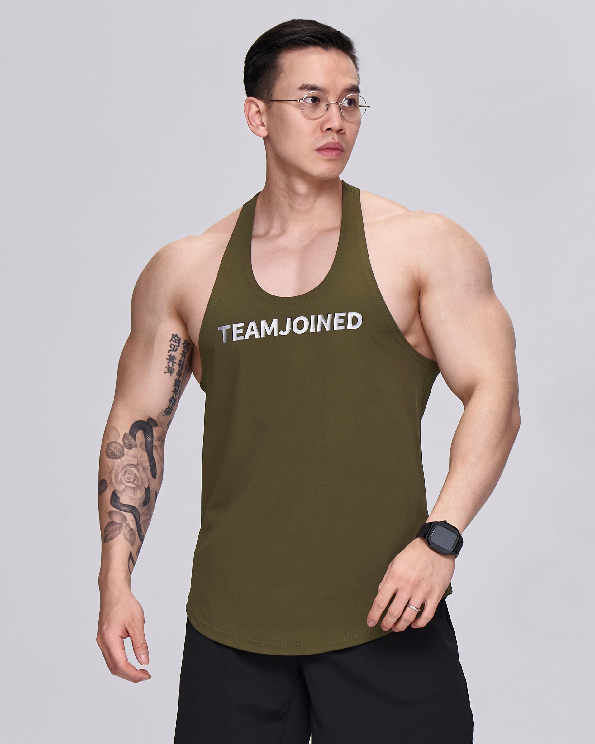 color_silver/army green